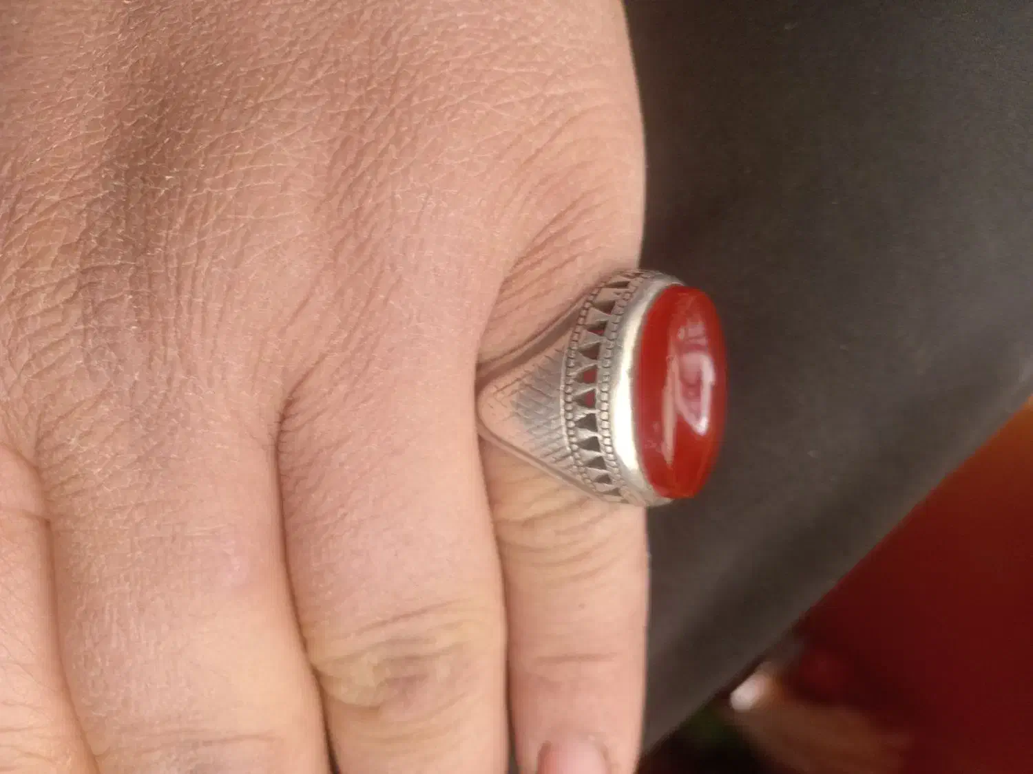 انگشتر عقیق فدیوم شن دار|جواهرات|جزمان, |دیوار