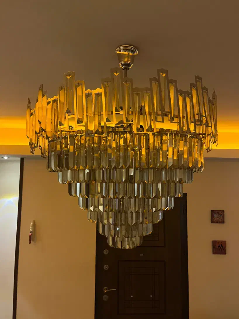 لوستر کریستال دو عدد|لوستر و چراغ آویز|تهران, یوسف‌آباد|دیوار