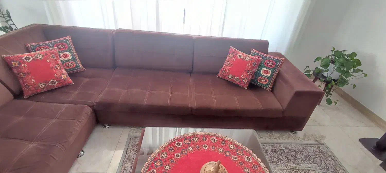 مبل ۸نفره ال|مبلمان خانگی و میز عسلی|رشت, جانبازان|دیوار