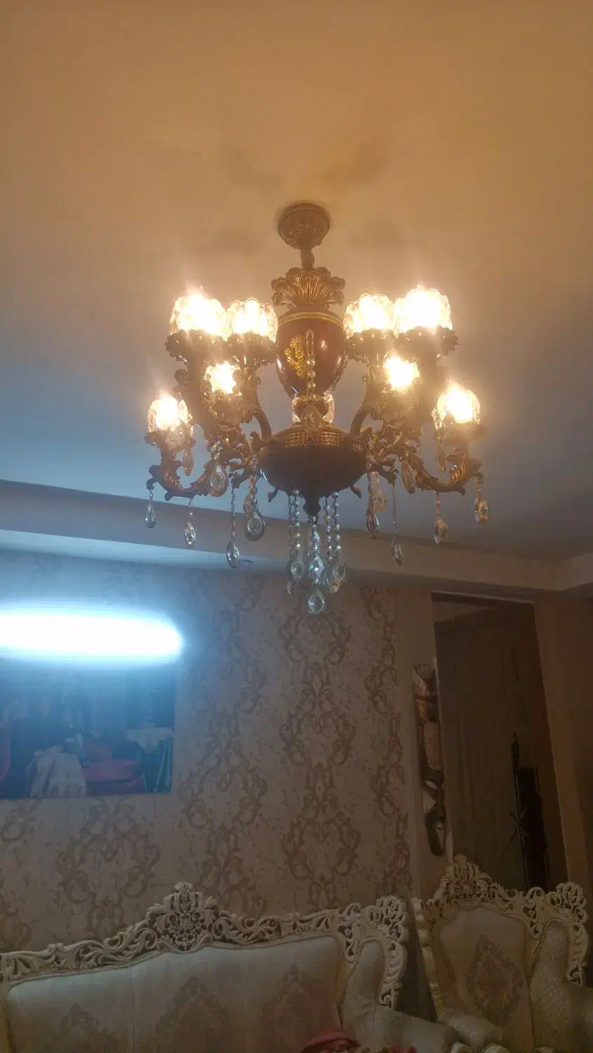 لوستر ۵ شاخه عباسی|لوستر و چراغ آویز|مشهد, مقدم|دیوار