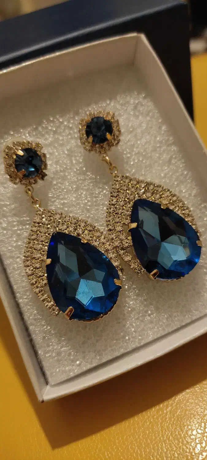 گوشواره نگین دار طرح اشکی|بدلیجات|تبریز, |دیوار