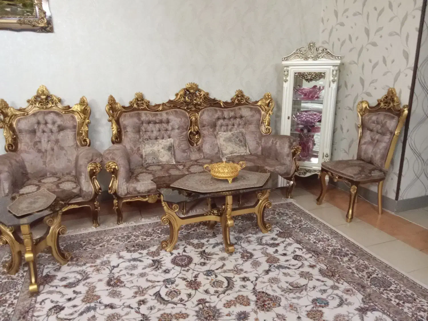 مبلمان استیل سلطنتی ۹نفره|مبلمان خانگی و میز عسلی|بروجرد, |دیوار