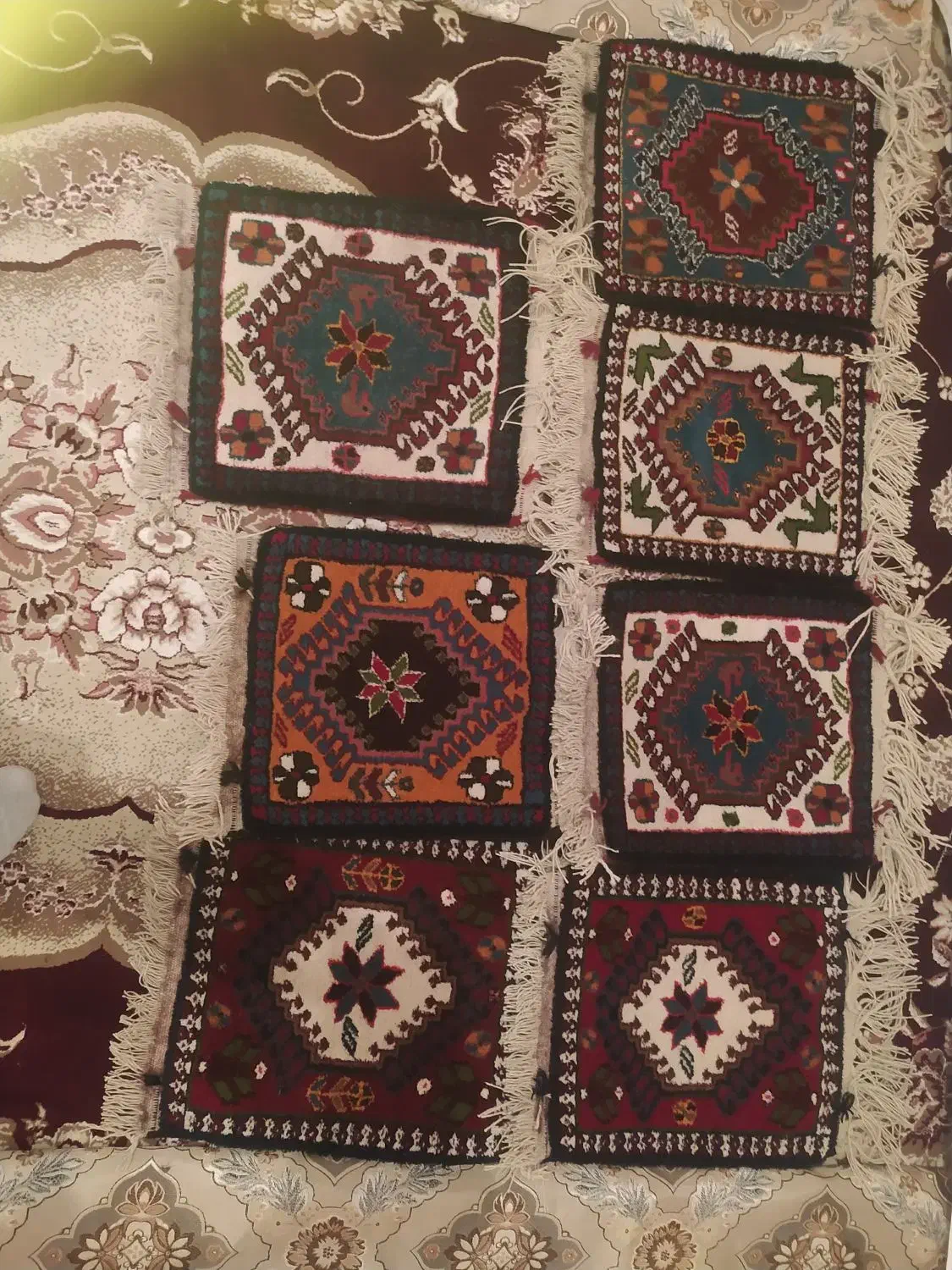 قالیچه دست بافت 30*30|فرش|بروجن, |دیوار