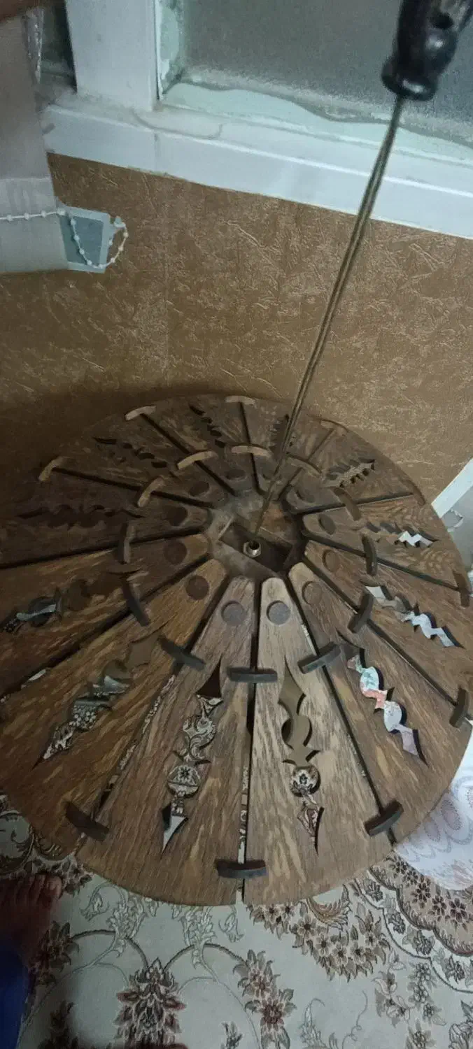 لوستر طرح چوب دو عدد|لوستر و چراغ آویز|شیراز, شهرک سراج|دیوار