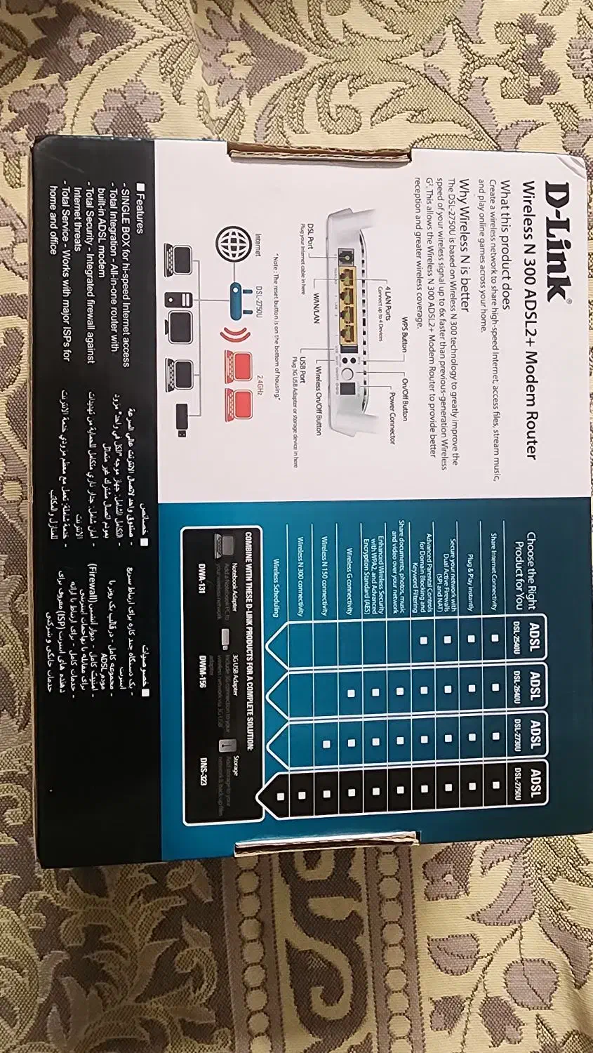 WIRELESS N300 ADSL2+MODEM ROUTER|مودم و تجهیزات شبکه|کرج, کوی مدرس|دیوار