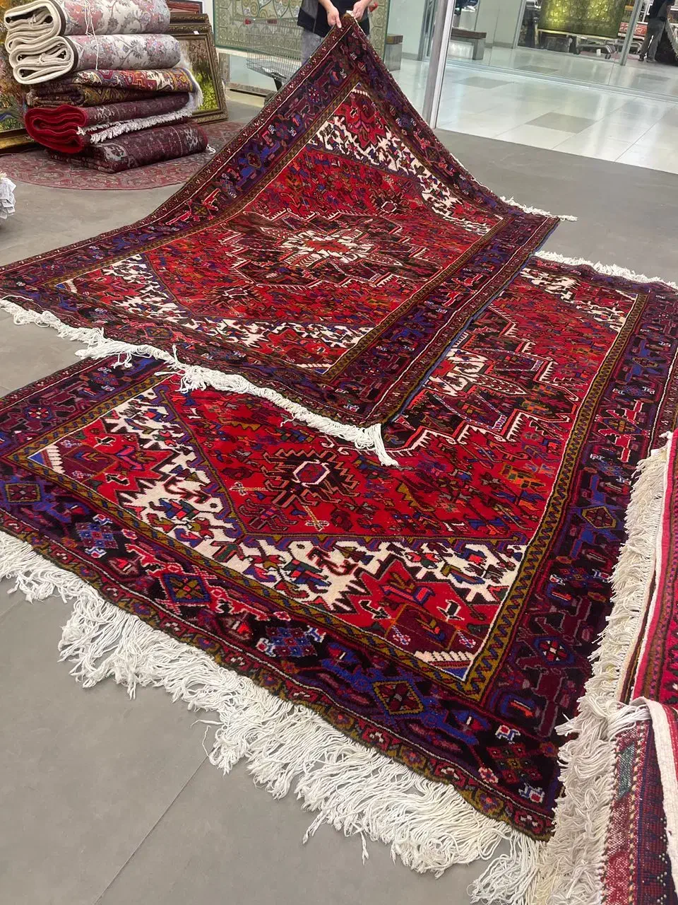 فرش دستباف (بساک) جفت ۶ متری مهربان ضخیم|فرش|مشکین‌دشت, |دیوار