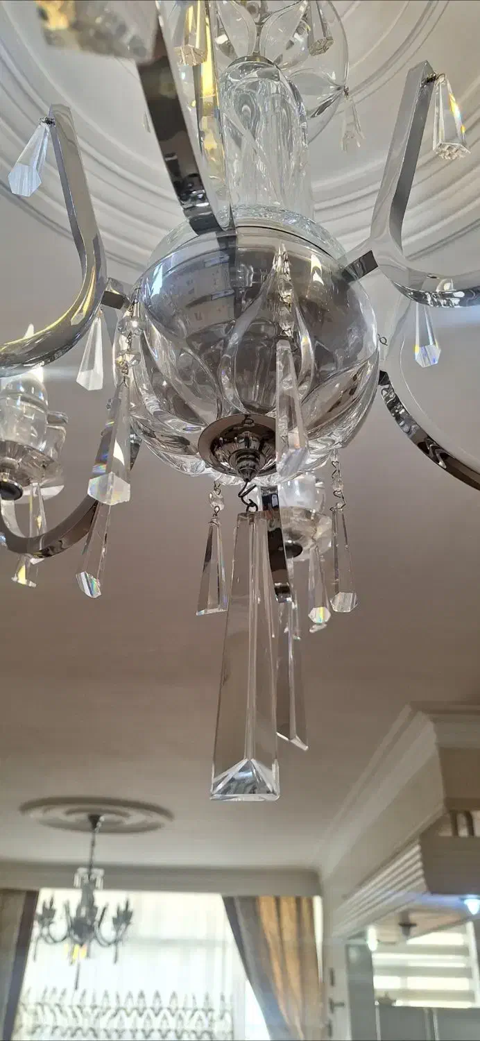 ۲جفت لوستر ۶شاخه کریستال ناخمن آلمان|لوستر و چراغ آویز|تهران, وردآورد|دیوار