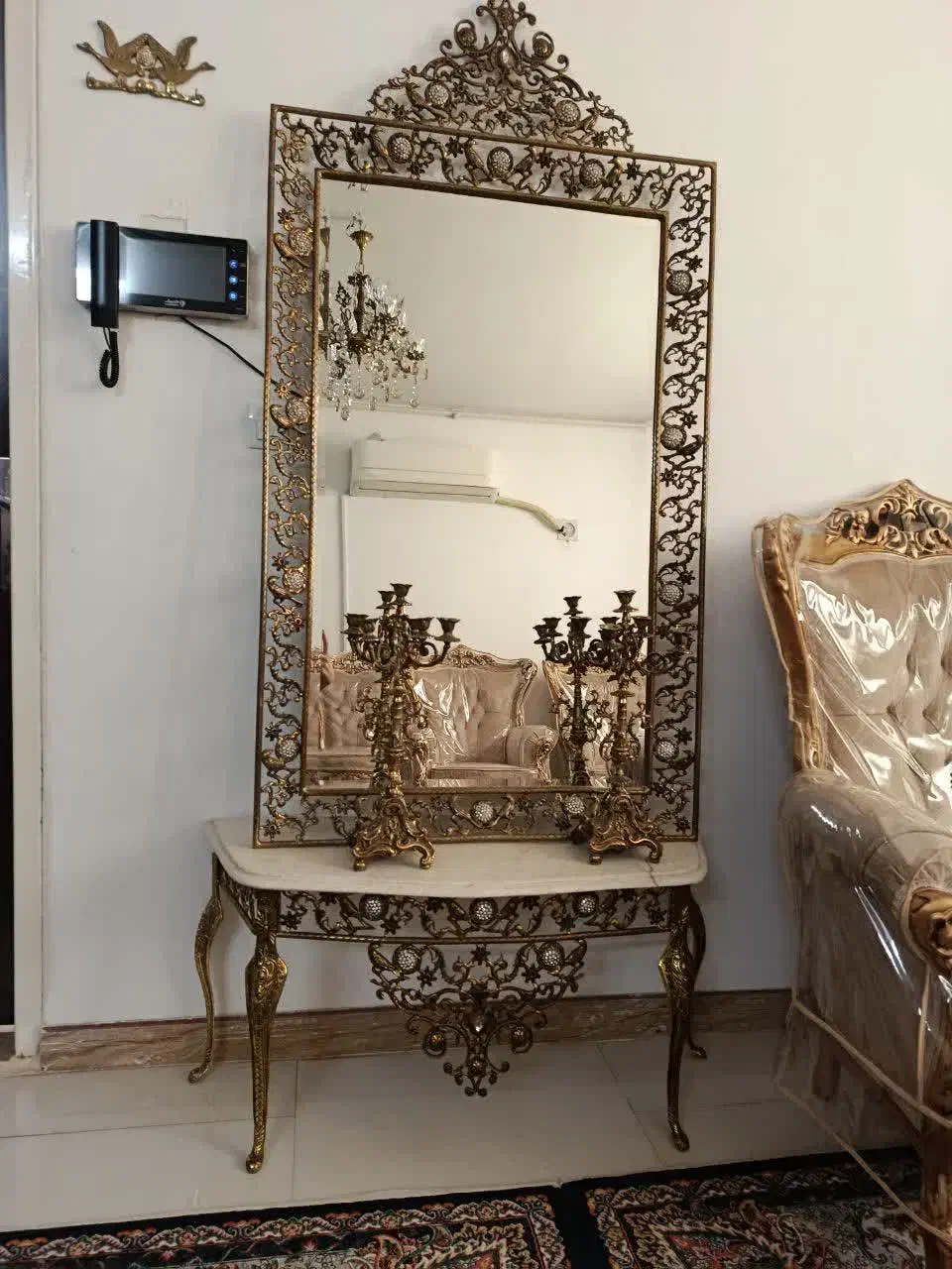 اینه و شمعدان برنز|آینه|اراک, |دیوار