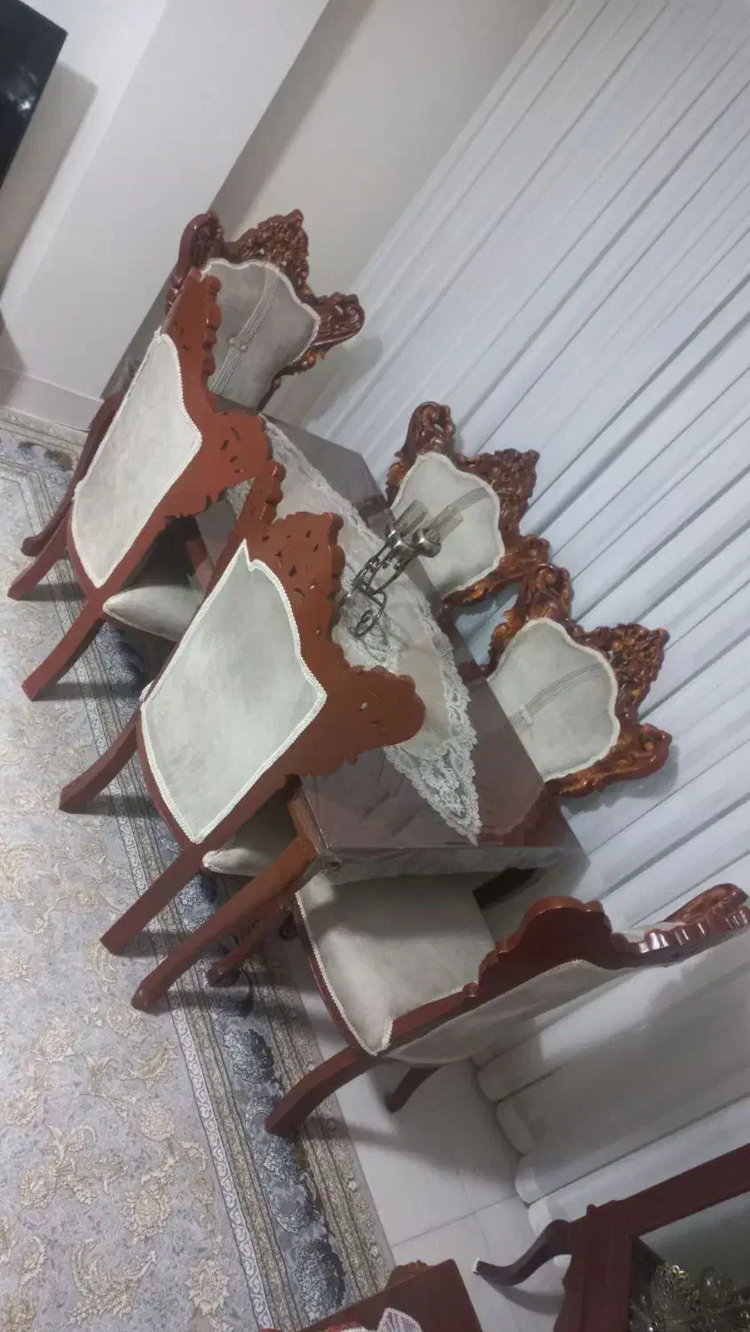 میزغذاخوری۶ نفره سلطنتی درحدنو|میز و صندلی غذاخوری|ابهر, |دیوار