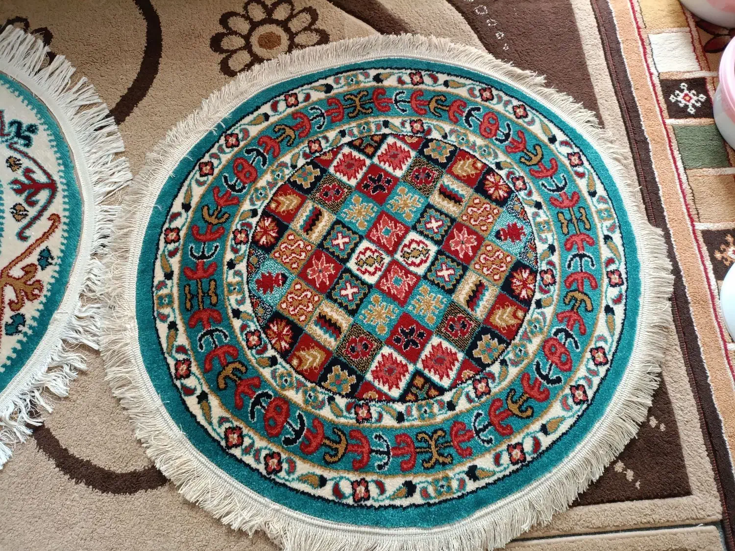 فرش گرد فانتزی|فرش|چهارباغ, |دیوار