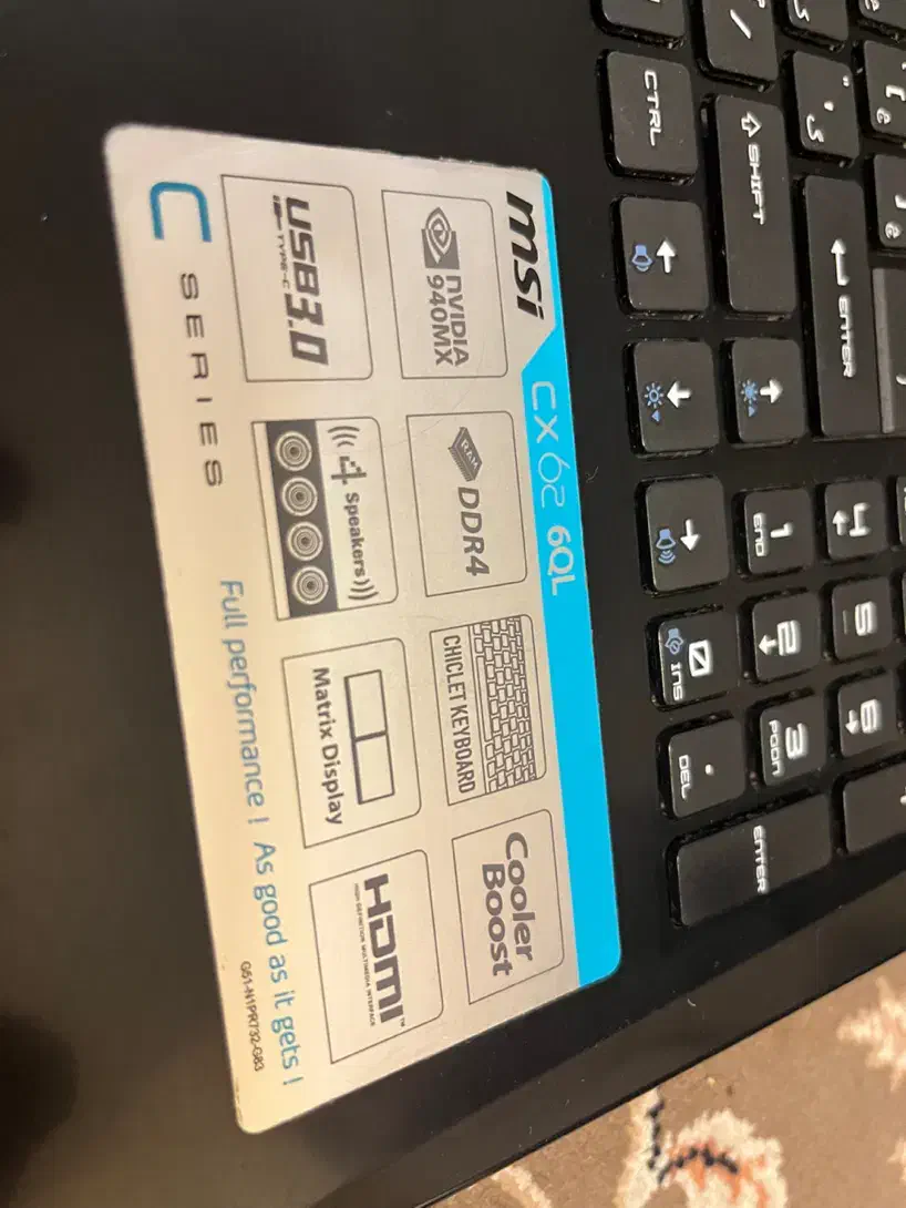 لپ تاپ msi cx62 گرافیکدار|رایانه همراه|تهران, لویزان|دیوار