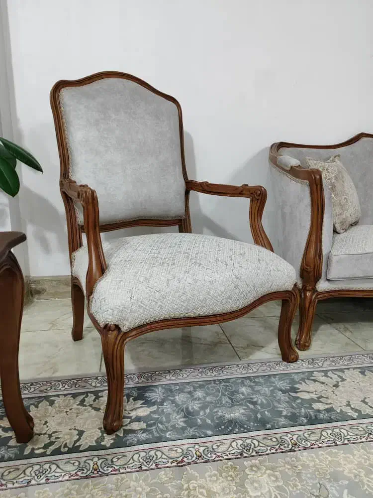 مبل کویین فرانسوی۸نفره بامیز(هنوزاستفاده نکردیم|مبلمان خانگی و میز عسلی|ابریشم, |دیوار