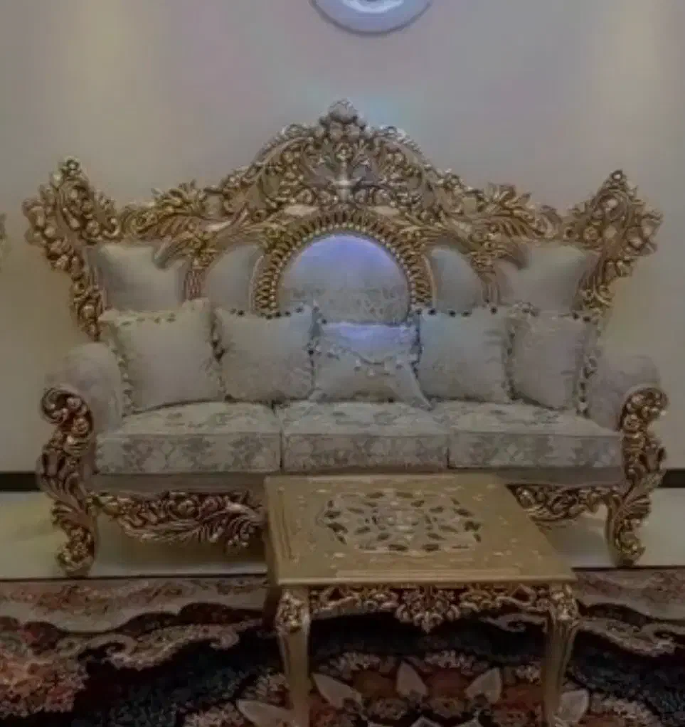 مبل سلطنتی طلایی. طوسی 9 نفره|مبلمان خانگی و میز عسلی|رباطکریم, رباطکریم|دیوار