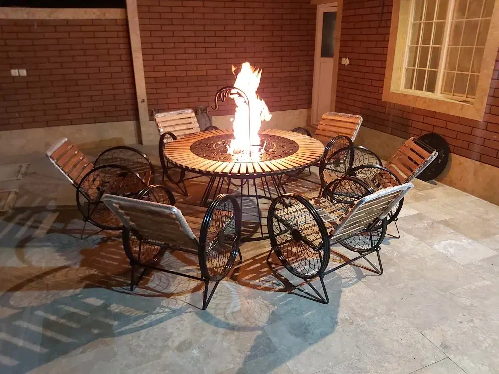 میز صندلی فلز باغی ویلایی مدل کارینا سایبان تاب|میز و صندلی غذاخوری|تهران, ازگل|دیوار