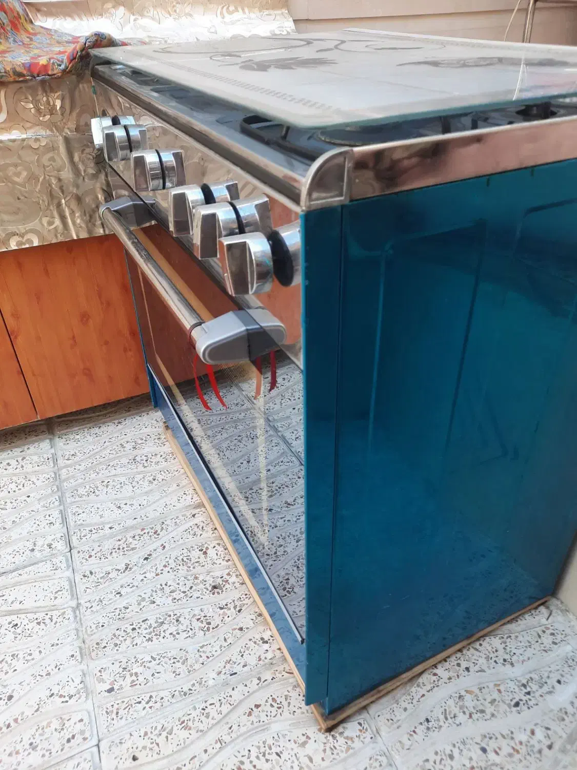 اجاق گاز طرح فر استیل و کابینت فلزی|اجاق گاز و لوازم برقی پخت‌وپز|پارس‌آباد, |دیوار