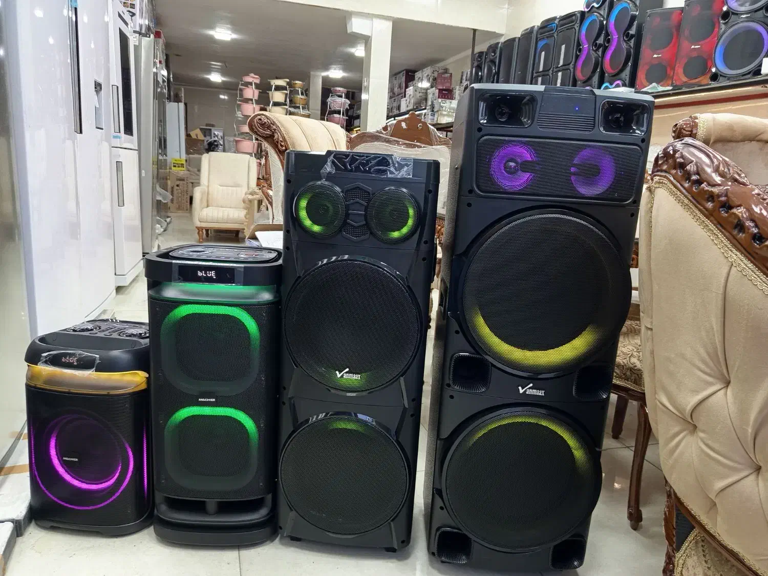 اسپیکر شارژی  پارتی باکس (فروشگاه کریم زاده)|سیستم صوتی خانگی|اردبیل, |دیوار