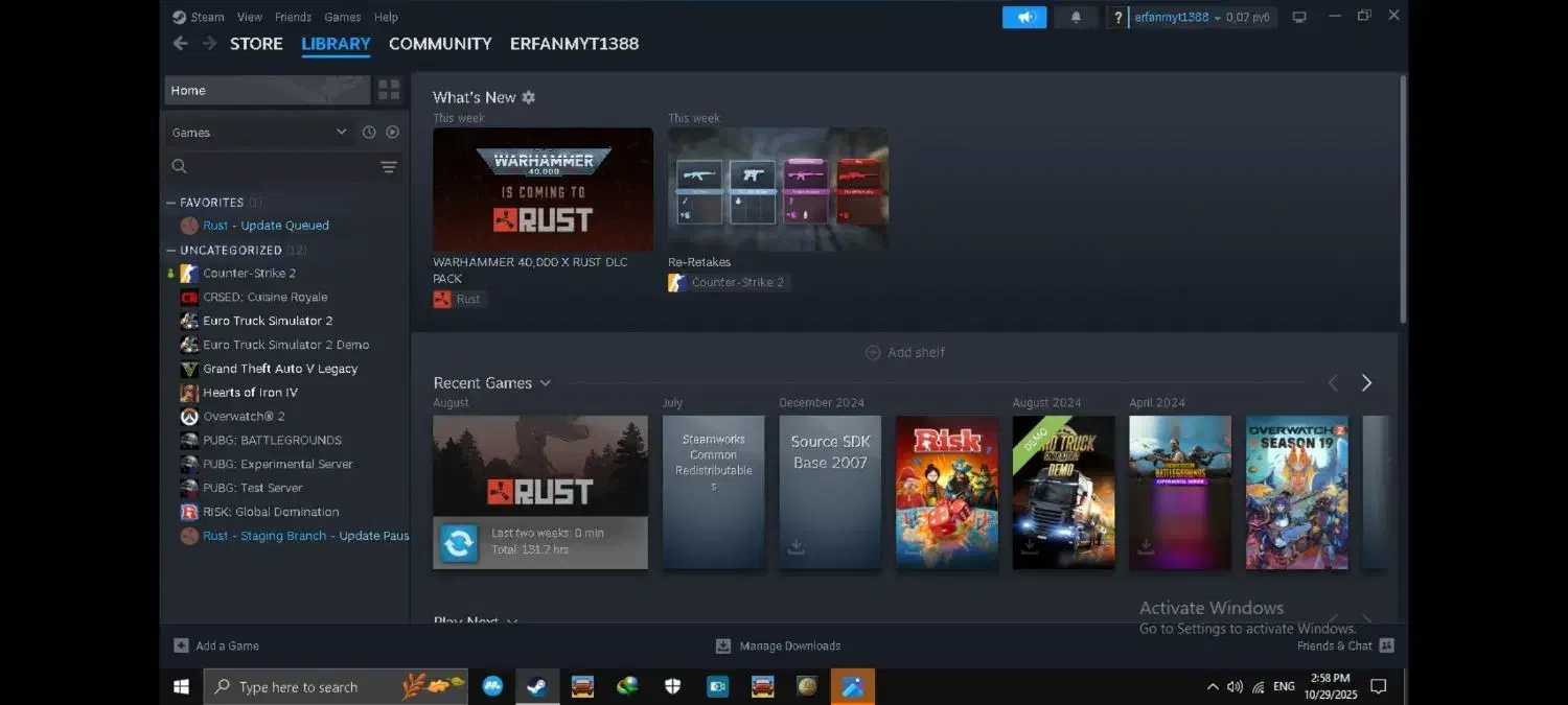 اکانت استیم راست rust|کنسول، بازی ویدئویی و آنلاین|نائین, |دیوار