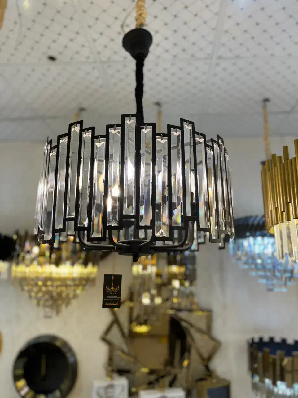 لوستر مدرن اکولایزر ۱۰ شعله کریستال|لوستر و چراغ آویز|تهران, نیروی هوایی (پیروزی)|دیوار
