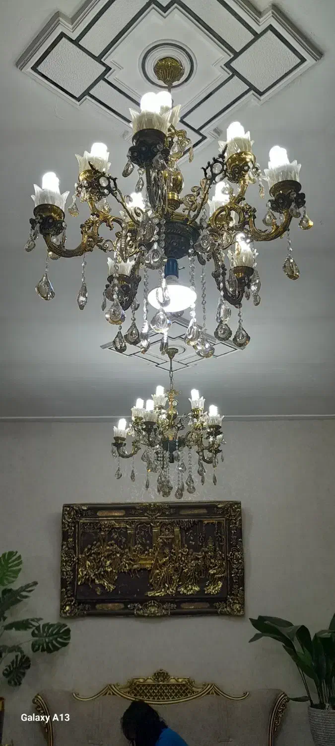 لوستر برنز نو|لوستر و چراغ آویز|اسلام‌‌آباد غرب, |دیوار