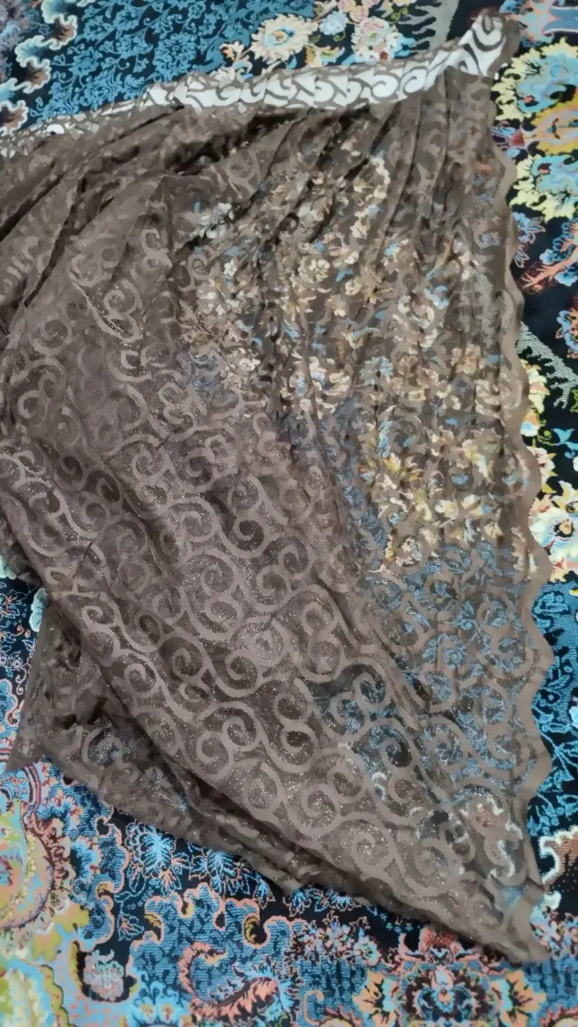 دو عدد شال پرده زر دار کاملا سالم خوش رنگ|پرده، رانر، رومیزی|نورآباد, |دیوار