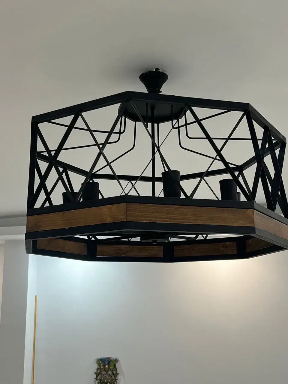 لوستر چوبی استفاده نشده نو|لوستر و چراغ آویز|کرج, گلشهر|دیوار