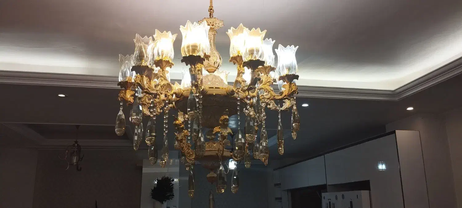 لوستر ۱۰ شاخه دوبل|لوستر و چراغ آویز|اسلام‌شهر, شهرک انبیا|دیوار