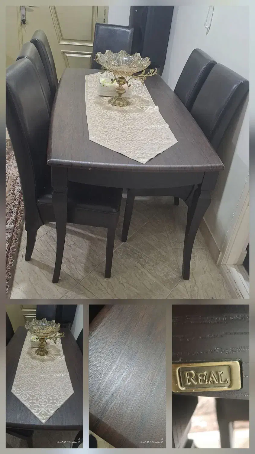 میزنهارخوری باصندلی چرم سالم سالم|میز و صندلی غذاخوری|قائم‌شهر, |دیوار