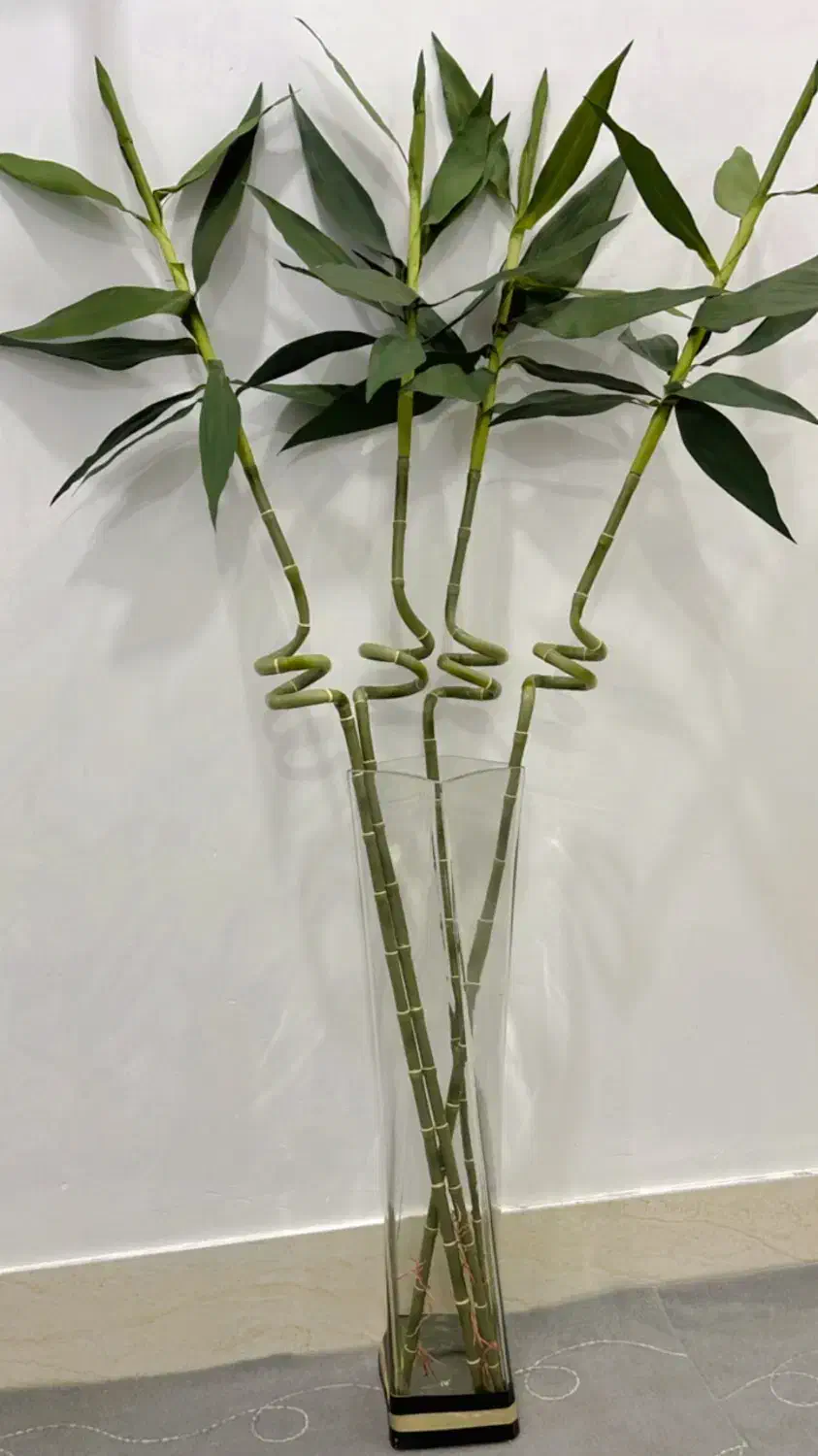 گلدان بلور بلند وبامبو|صنایع دستی و سایر لوازم تزئینی|زابل, |دیوار