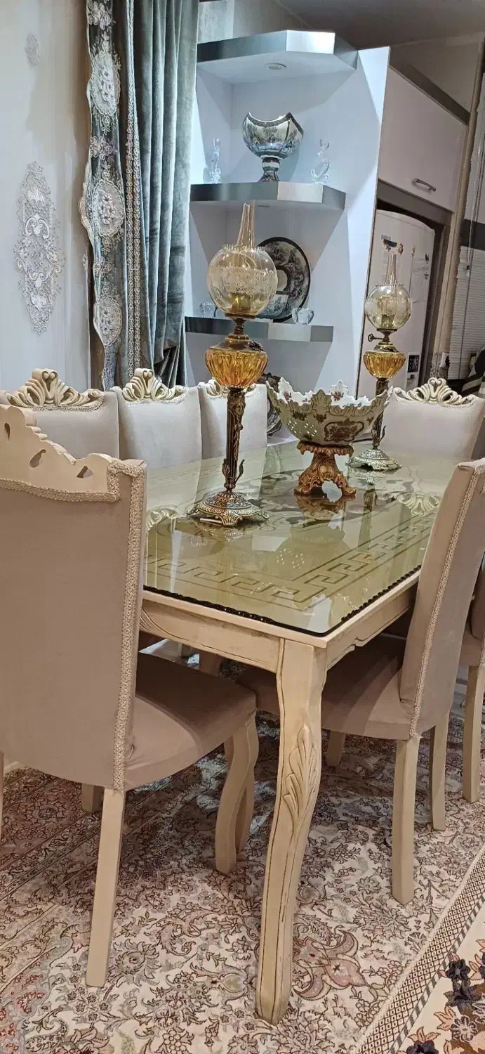 میز غذاخوری چوبی راش ۸نفره|میز و صندلی غذاخوری|اردبیل, |دیوار