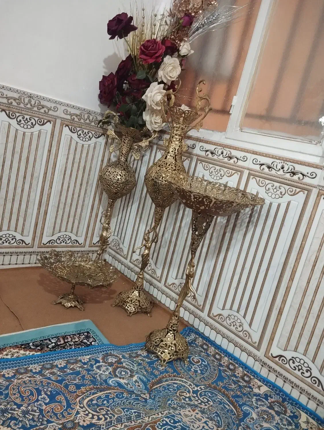 برنز میوه خوری و گلدان|صنایع دستی و سایر لوازم تزئینی|میانه, |دیوار