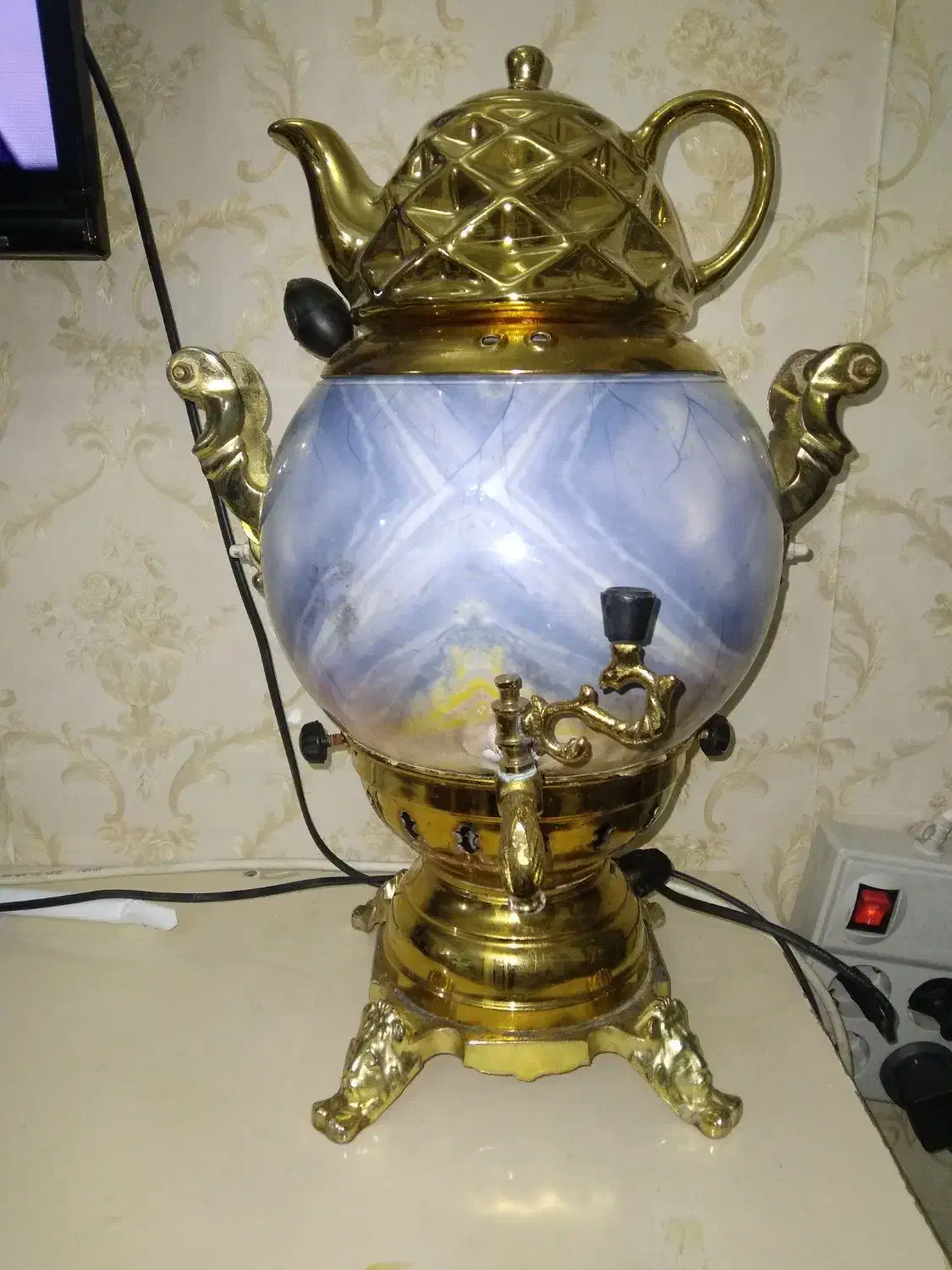 سماور گازی ۶لیتری با قوری طرح سنگی|سماور، چایساز، قهوهساز|پاکدشت, پاکدشت (مامازند)|دیوار