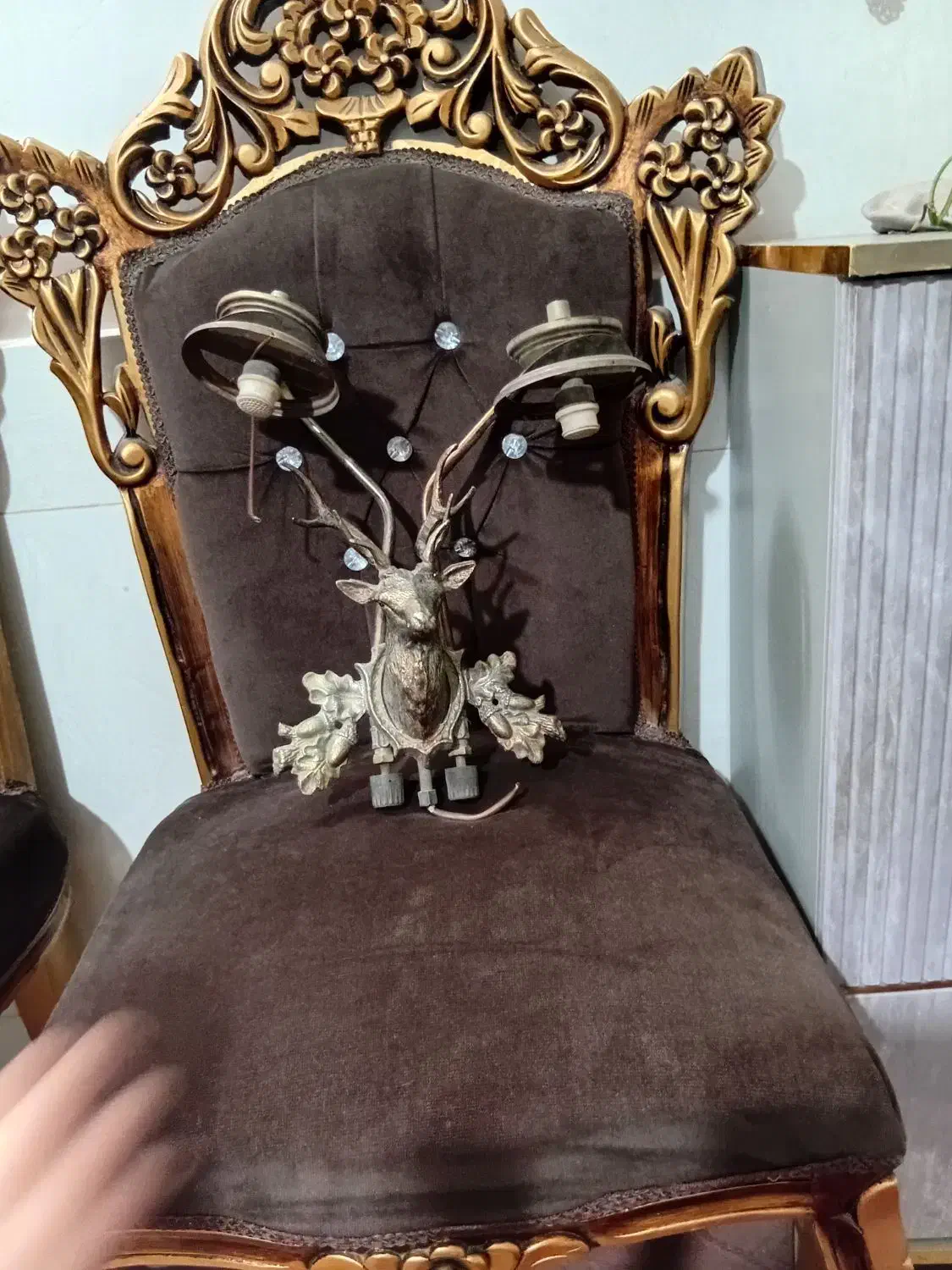 لوستر گازی دیواری قدیمی جنس برنج|لوستر و چراغ آویز|اصفهان, دارک|دیوار