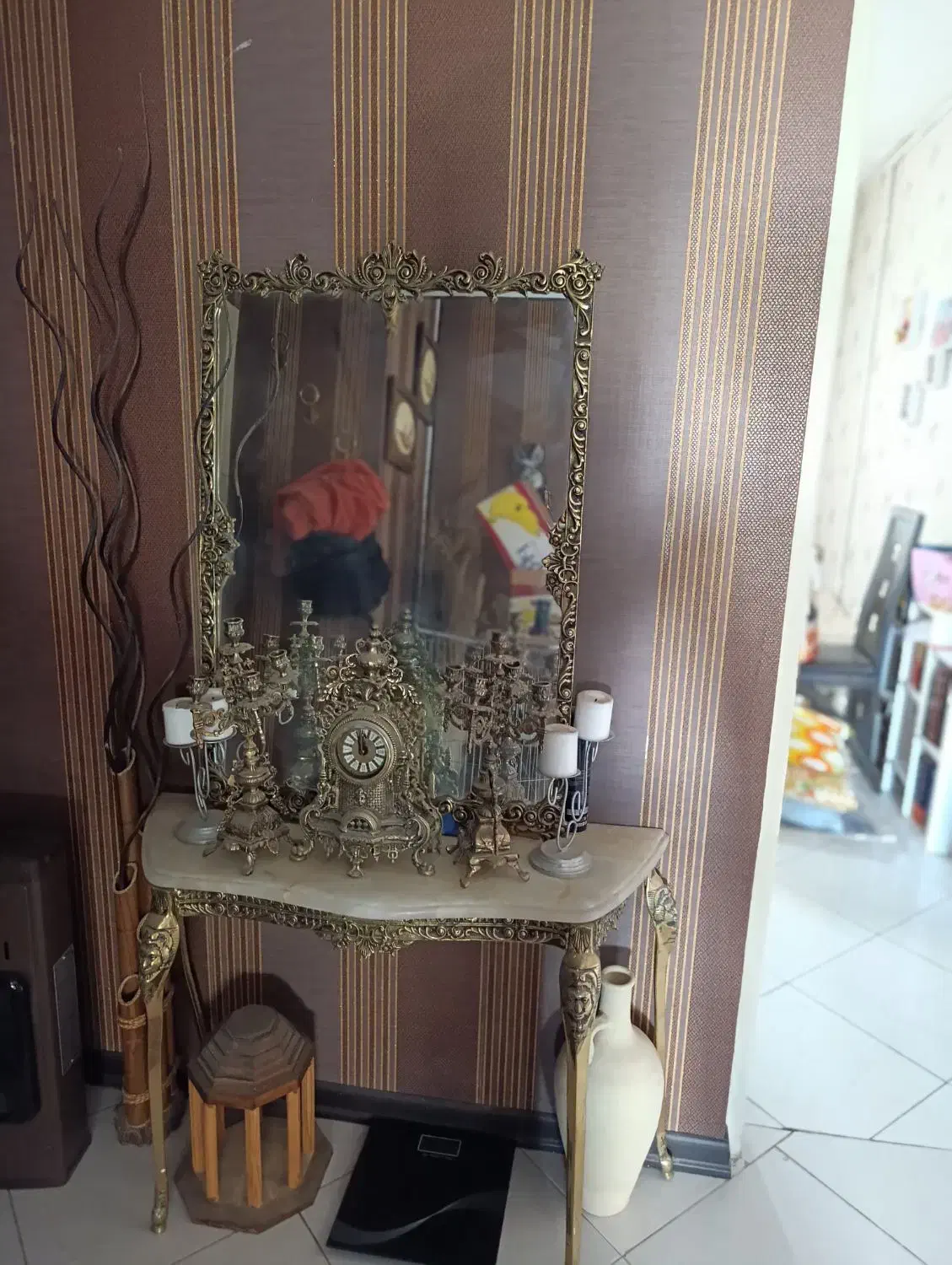 فروش آیینه و شمعدان برنزی|بوفه، ویترین، کنسول|مشهد, آزادشهر|دیوار