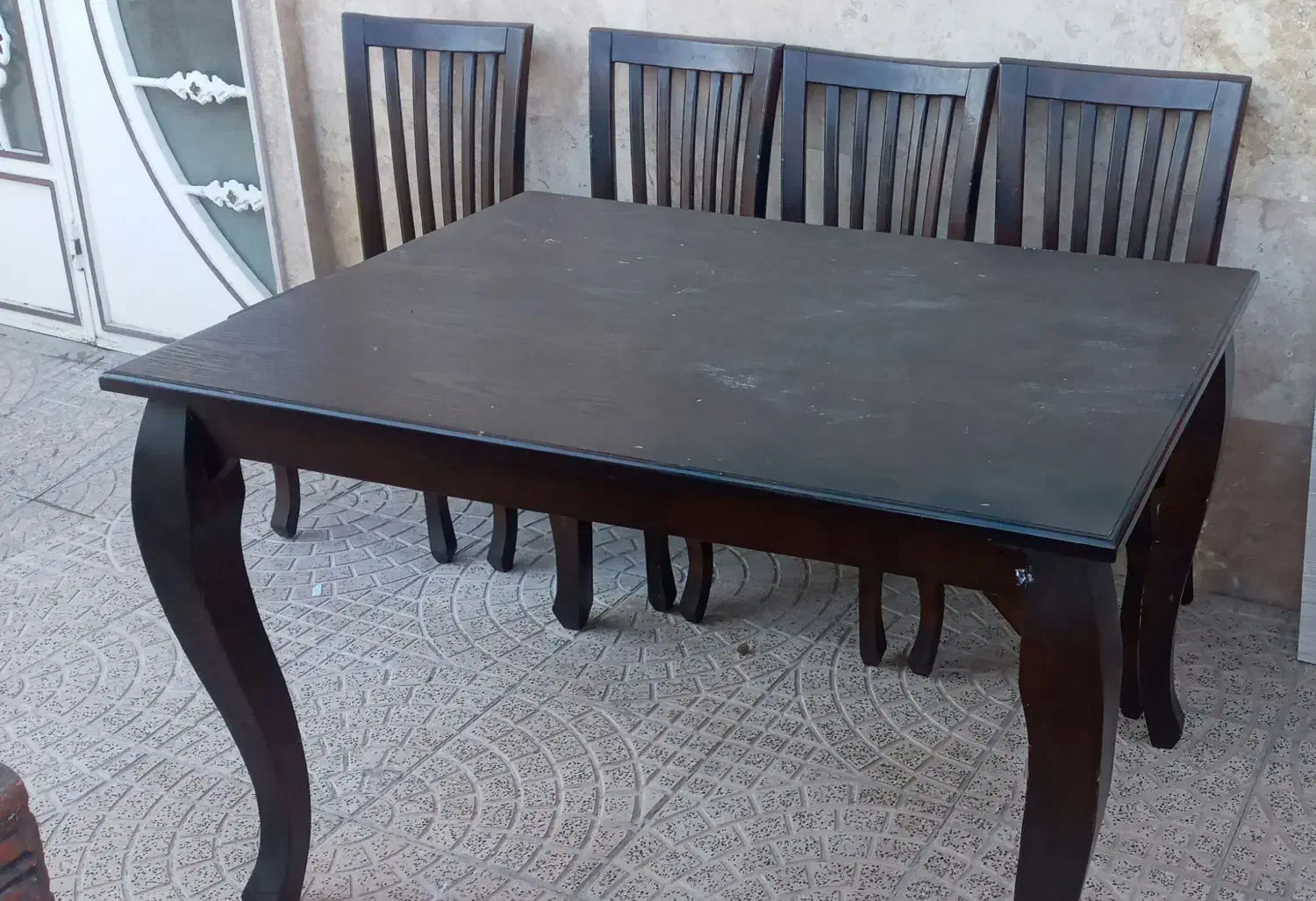 میزغذا خوری ۴ نفری چوبی|میز و صندلی غذاخوری|خلخال, |دیوار