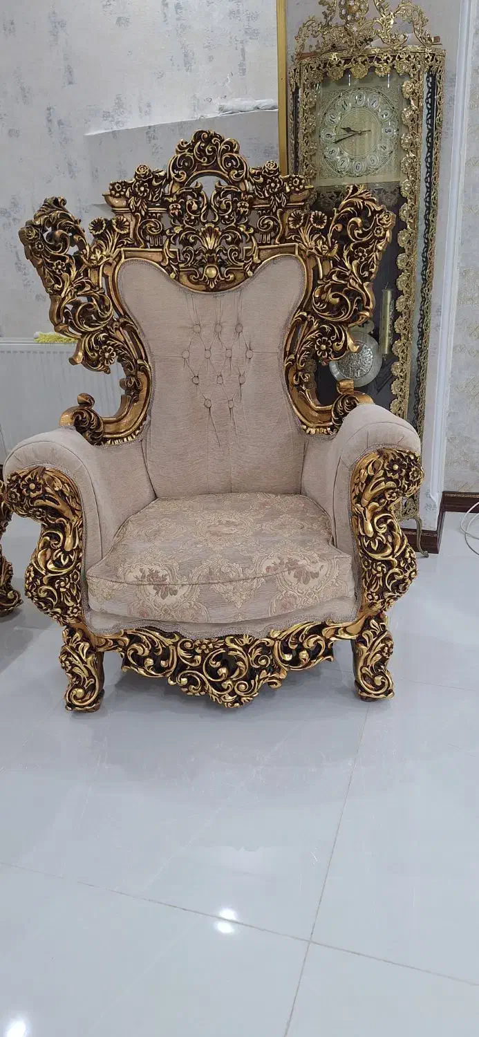 مبلمان استیل سلطنتی ۹نفره چوب راش|مبلمان خانگی و میز عسلی|فردیس, فرامرزیه|دیوار