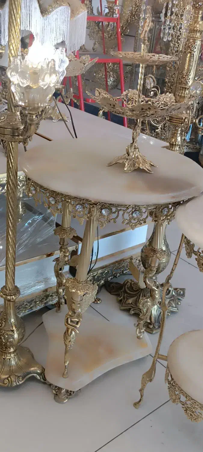 لوستر آینه شمعدان کالای برنز|بوفه، ویترین، کنسول|سمنان, |دیوار