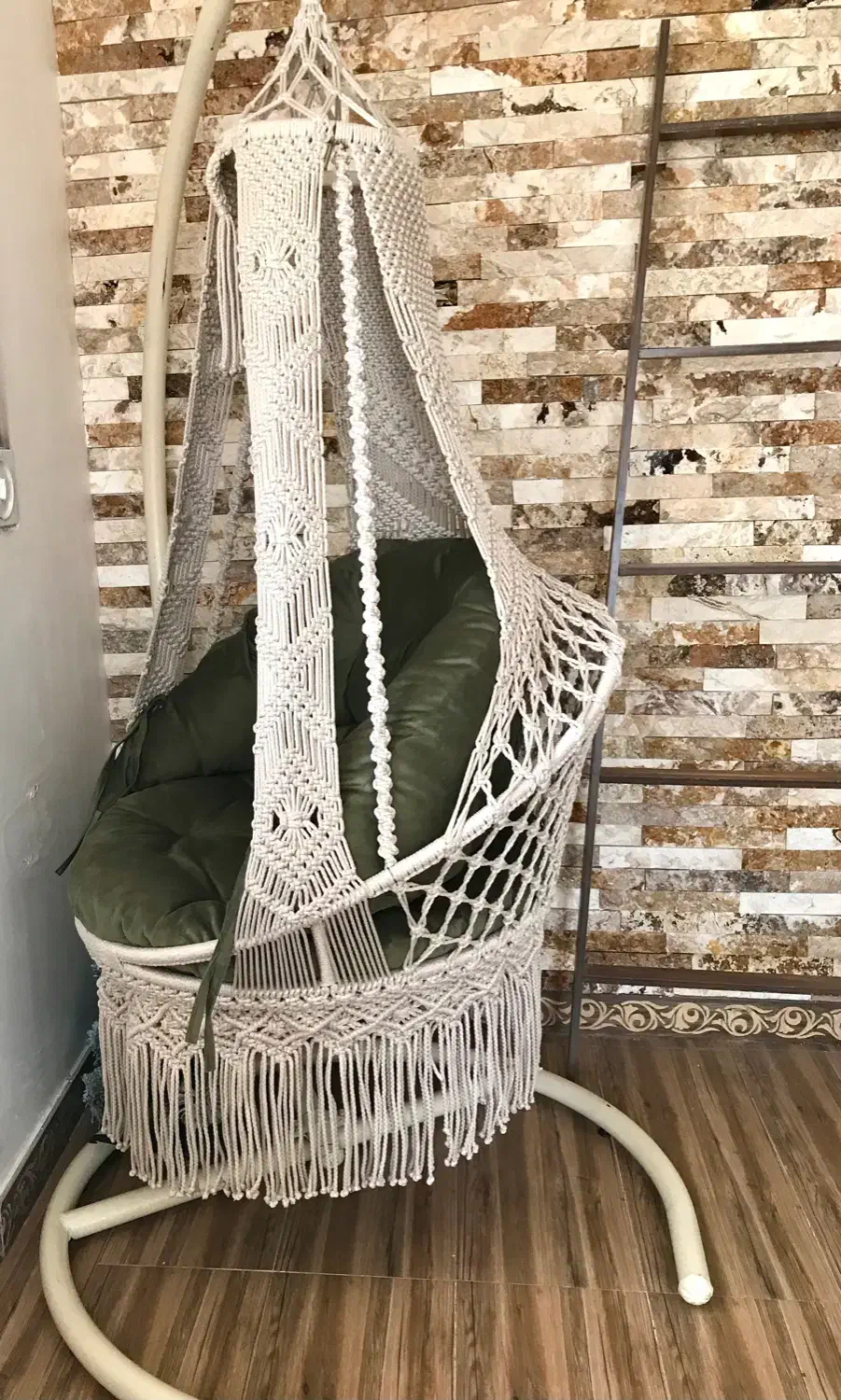 تاب دست بافت مکرومه تحمل ۱۵۰ کیلو وزن|صنایع دستی و سایر لوازم تزئینی|پاکدشت, شهرک امام رضا|دیوار