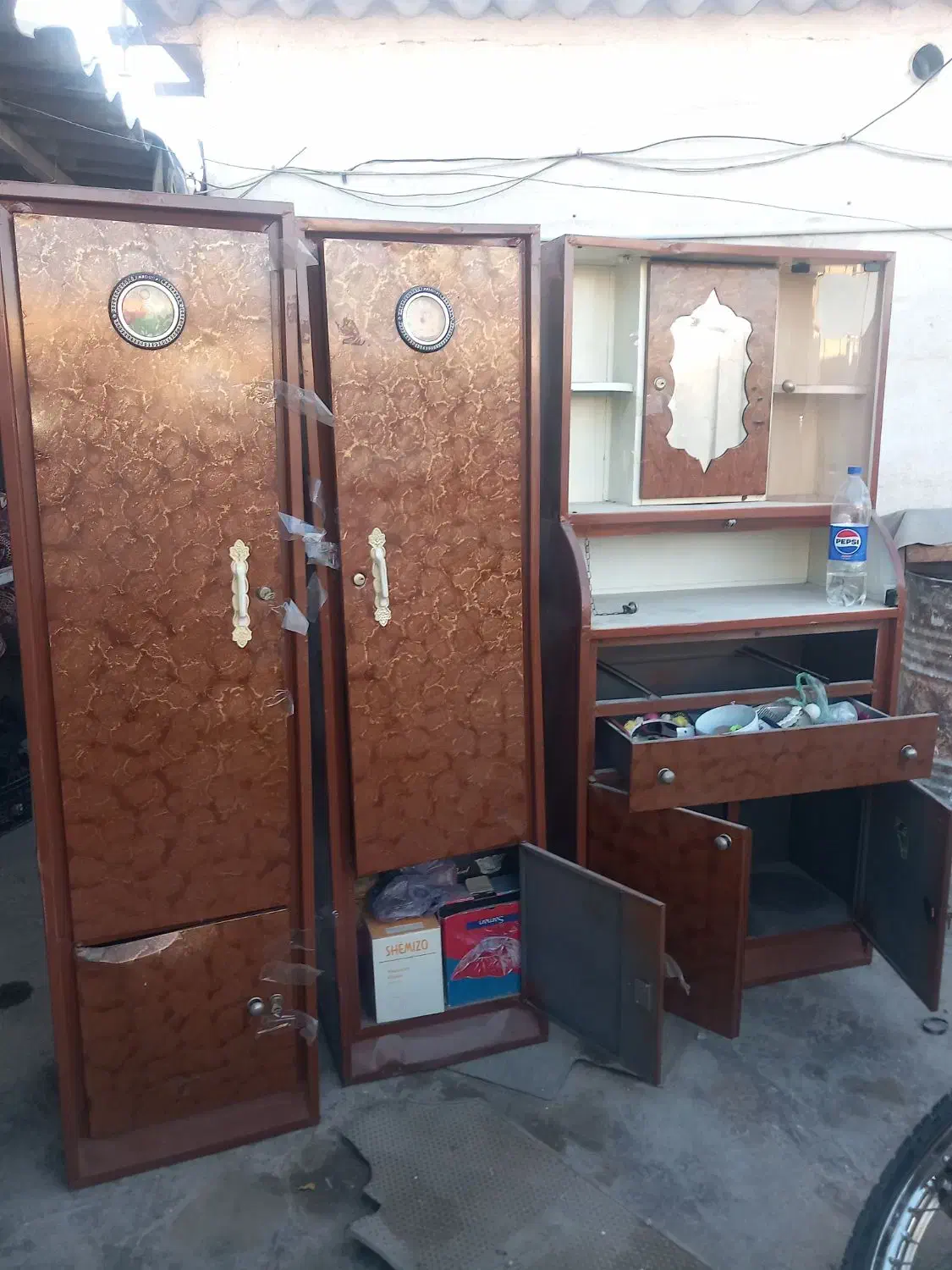 کمد ۳ تیکه وزیرباری|جاکفشی، کمد، دراور|فسا, |دیوار