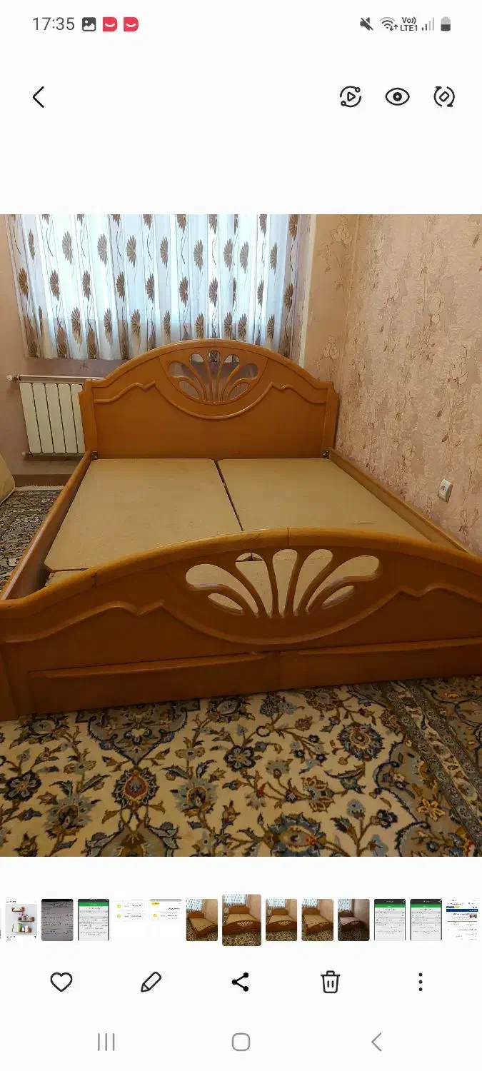 سرویس خواب ۲ نفره چوبی ، میز آرایش ،۲پاتختی .سالم|تخت و سرویس خواب|تهران, اباذر|دیوار