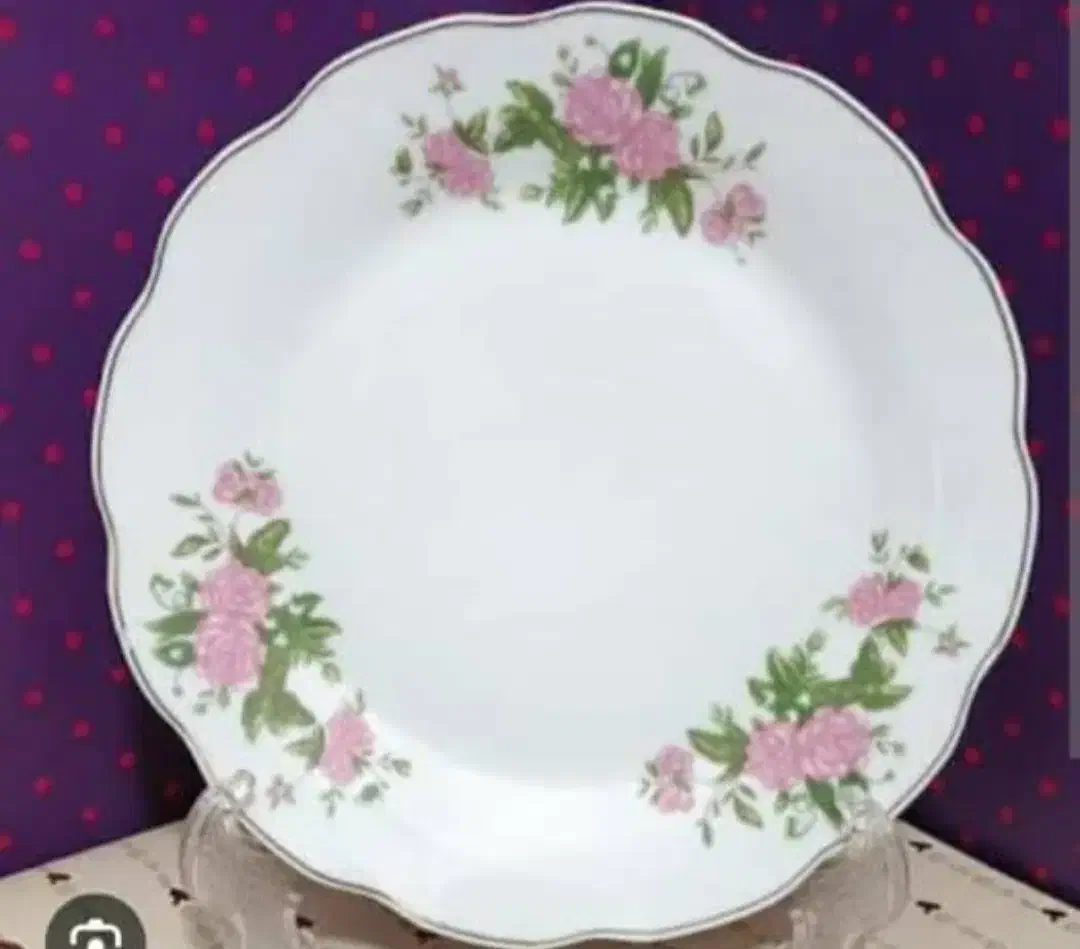 بشقاب گل سرخ نو برنج خوری میوه خوردی نو|ظروف سرو و پذیرایی|آباده, |دیوار