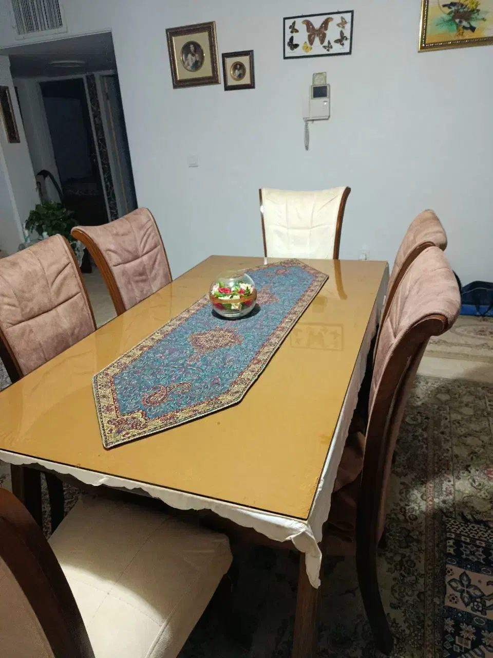 میزنهارخوری ۶نفره جنس چوب راش|میز و صندلی غذاخوری|پردیس, فاز ۲|دیوار