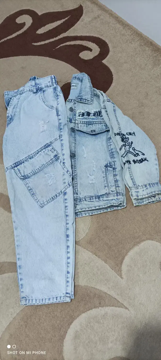 کت و شلوار لی سایز ۸۰|کفش و لباس بچه|قروه, |دیوار