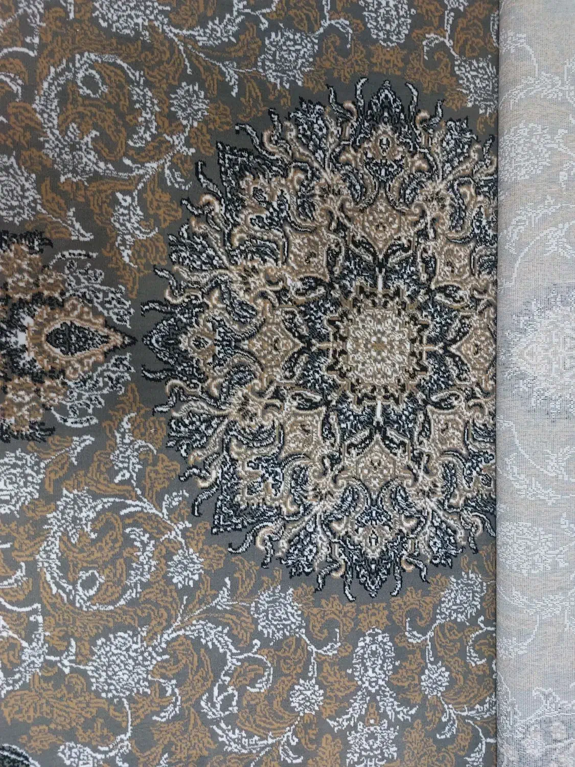 فرش ۹ متری نو آکبند طوسی طلایی مشکی شیک|فرش|رشت, معلولین|دیوار