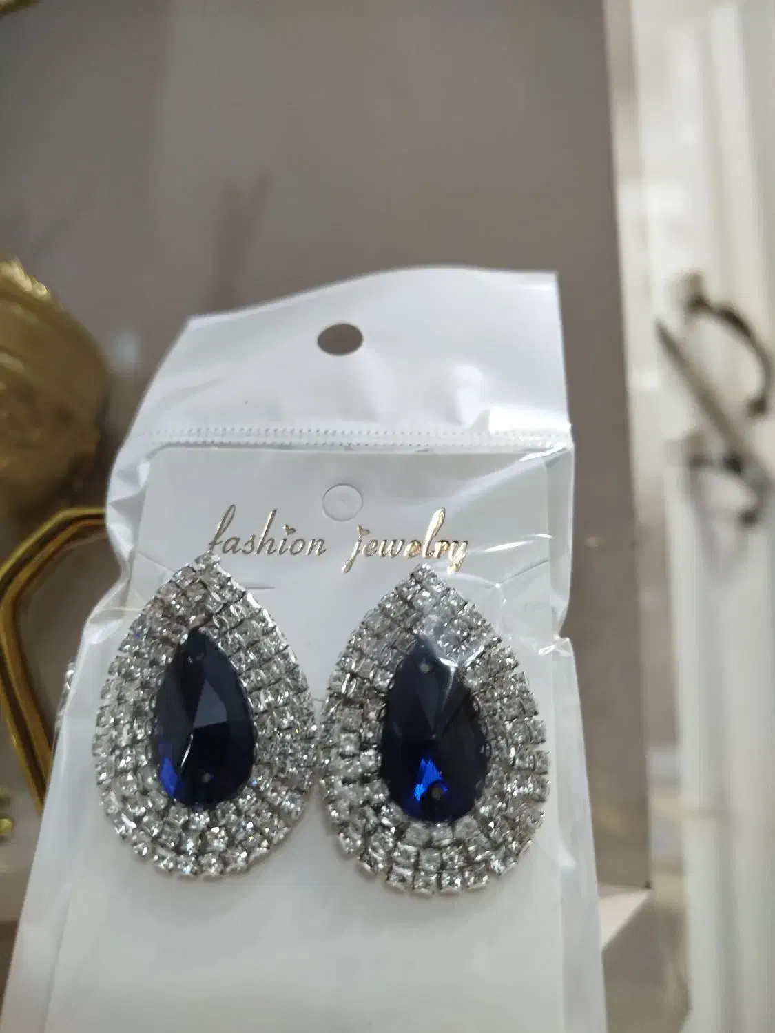 گوشواره مجلسی نگین دار|بدلیجات|تبریز, |دیوار