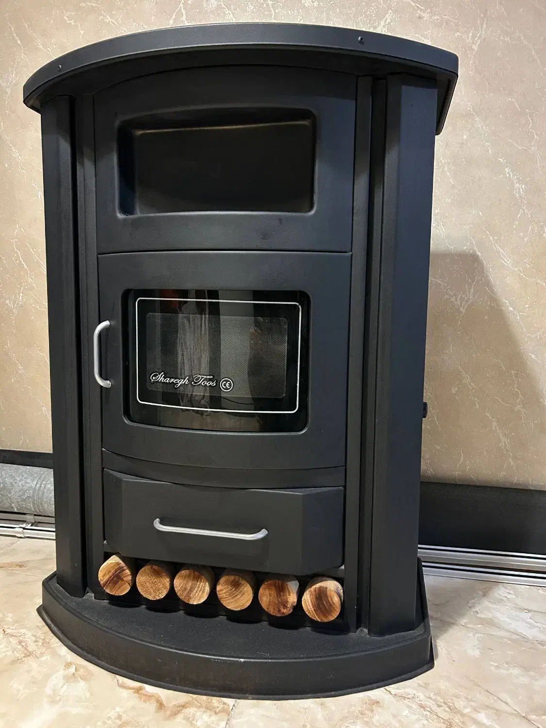 بخاری طرح شومینه|بخاری، هیتر، شومینه|رشت, کوی فکوری|دیوار