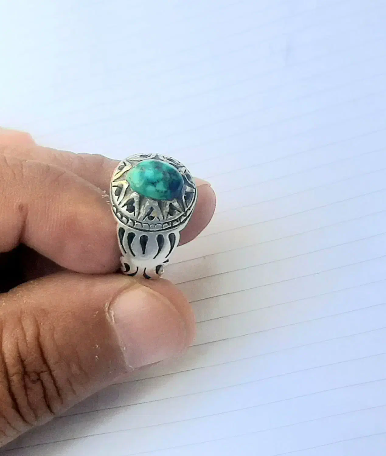 انگشتر نقره نگین فیروزه|جواهرات|بم, |دیوار