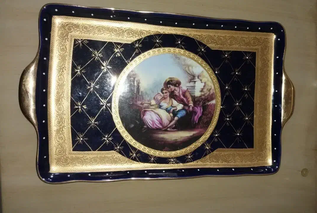دو عدد سینی لیلی مجنون سورمه ای و شکلات خوری|صنایع دستی و سایر لوازم تزئینی|تهران, شهرک ولیعصر جنوبی|دیوار