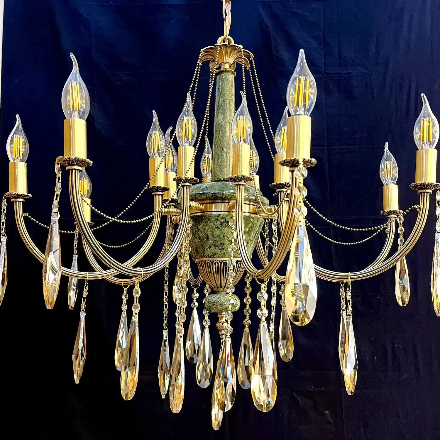 لوستراسکای سنگی علیجانی9+7شعله برنج قلاف سرپیچuk99|لوستر و چراغ آویز|تهران, نعمت‌آباد|دیوار