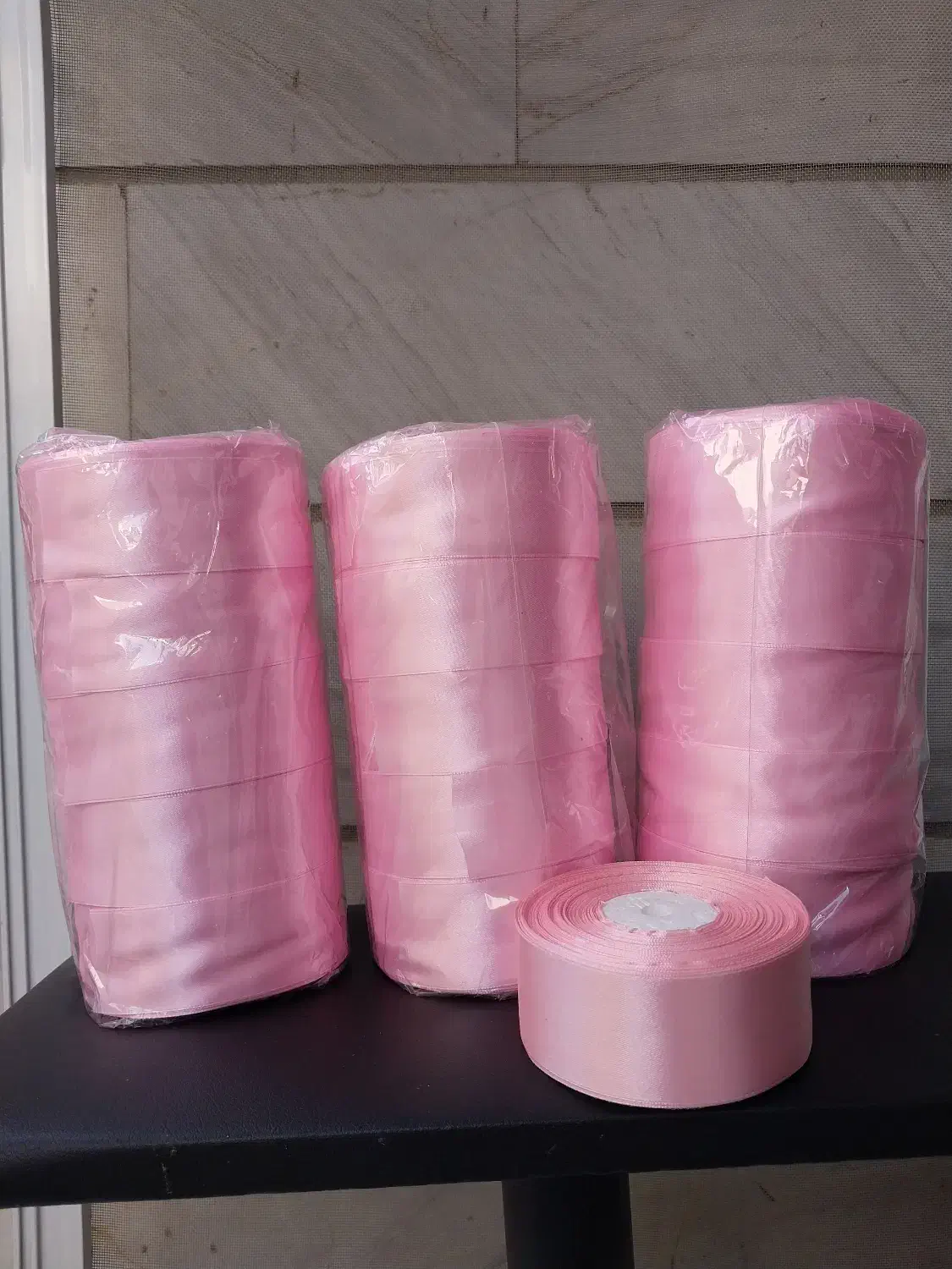 روبان ساتن صورتی ۴ سانتی|لوازم خیاطی و بافتنی|تهران, تهرانپارس غربی|دیوار