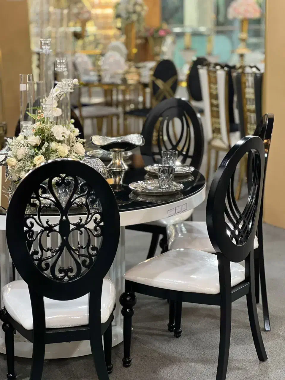 صندلی پلیمرمدل ندا مشکی سفید/تالار رستوران|صندلی و نیمکت|چهاردانگه (تهران), |دیوار